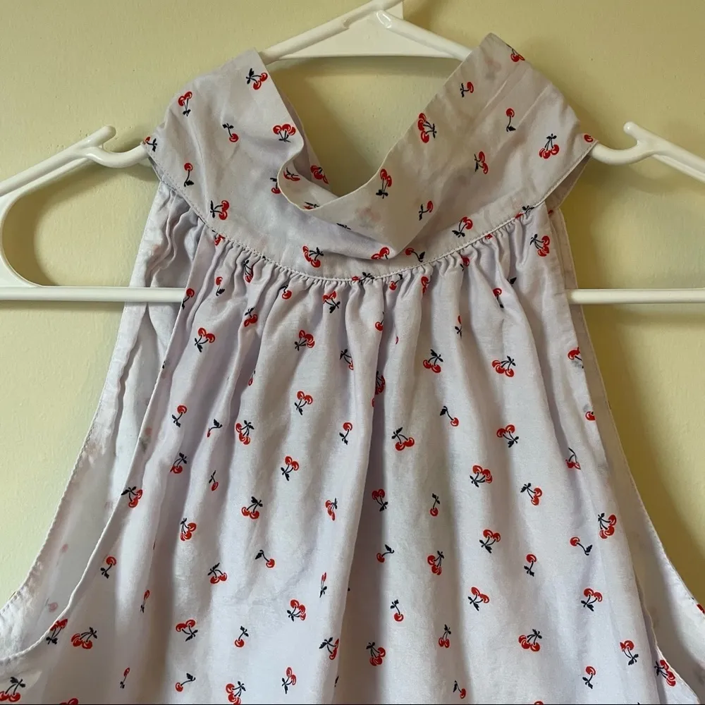 J.Crew fully lined cherries sleeveless top tie detail summer shirt flowy - Image 2