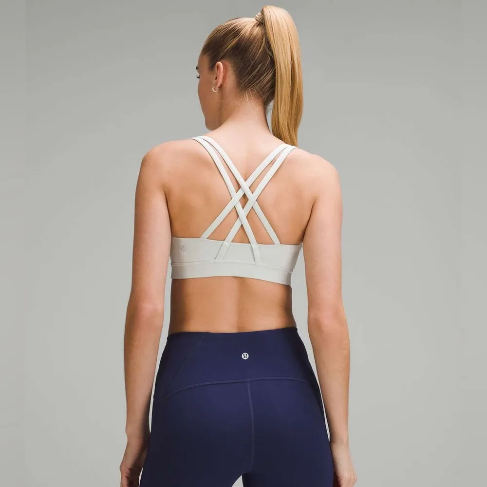 Lululemon Energy Sports Bra Sz 2 Luxtreme White Strappy Back - Image 3