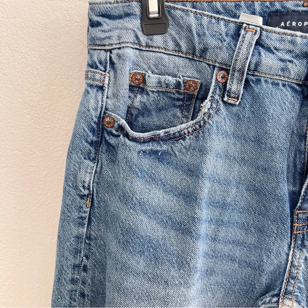 Aeropostale 90s Baggy Jeans Low Rise Distressed Denim 00 REG Y2K Grunge - Image 10
