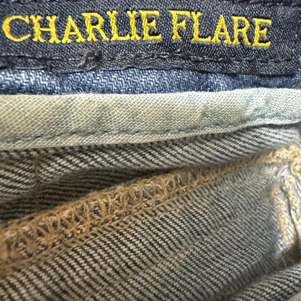 Lucky Brand Charlie Flare Women’s Low Rise Jeans Blue Distressed Flared 12x31 - Image 9