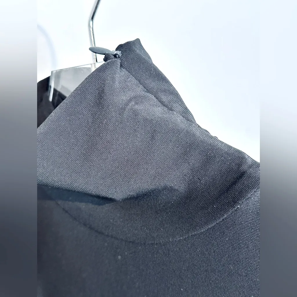 Norma Kamali Black Jersey Knit Long Sleeve Turtleneck Midi Dress Size XS - Image 9