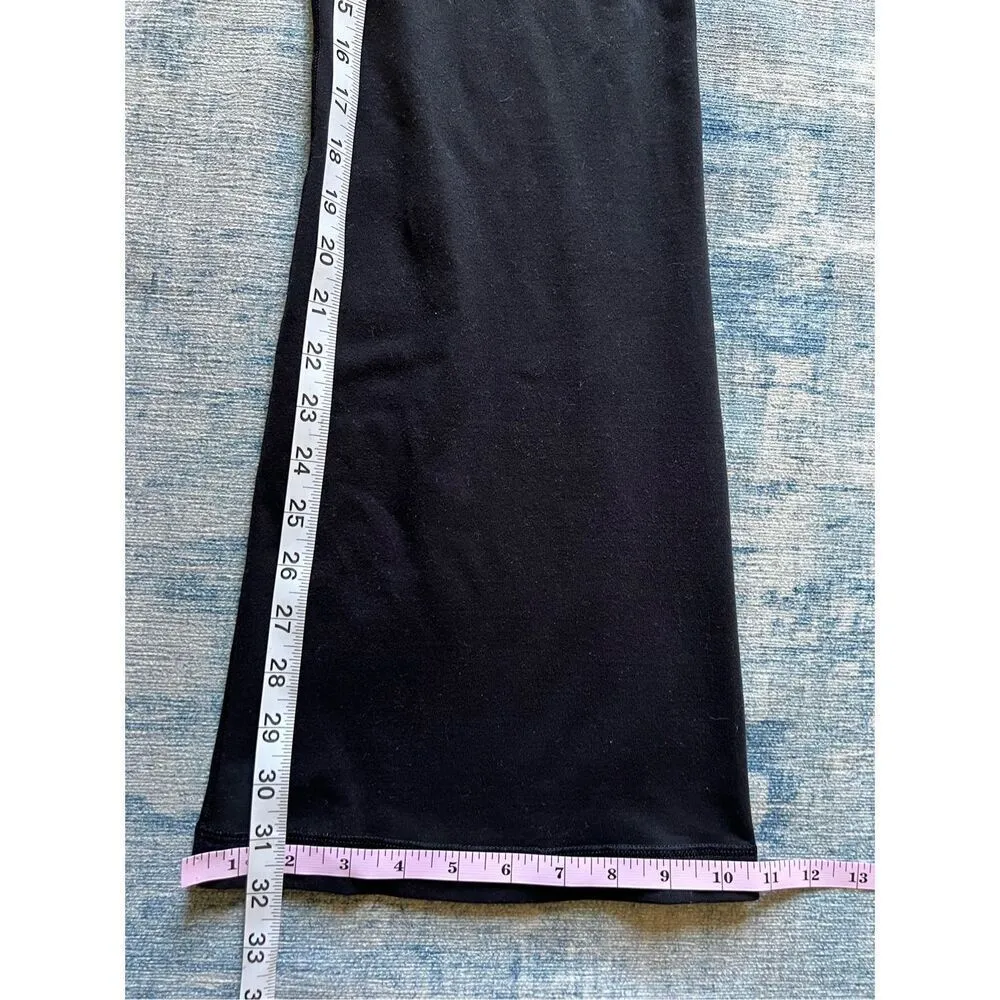 Lululemon Groove Black Fuchsia Peach Pink Quilt Winter Flare Leg Pants Size 8 - Image 7