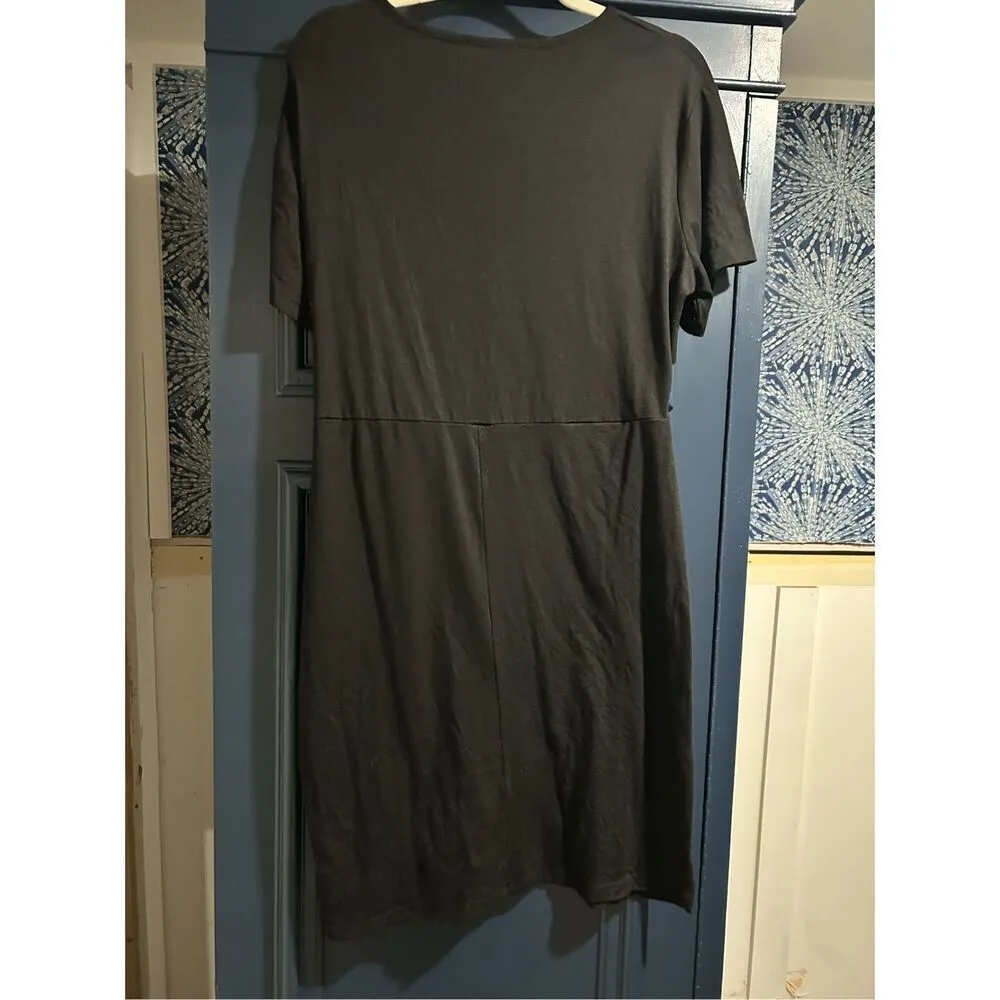 NEW Black Navins Wrap Short Sleeve Dress XL Black - Image 2