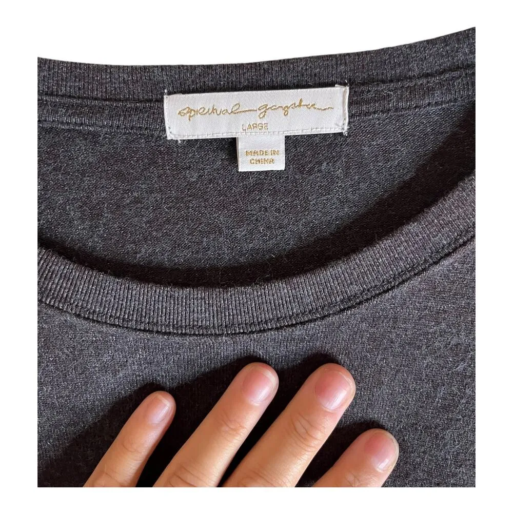 SPIRITUAL GANGSTER Savasana Pullover LOVE Sweatshirt Crew Neck Large Gray EUC - Image 5