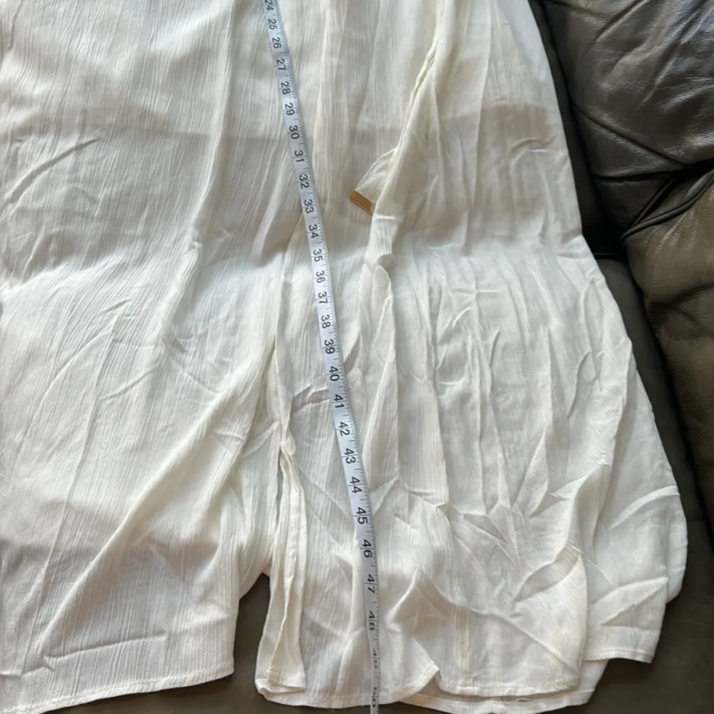 Apt 9 off the shoulder lace white linen maxi dress with slip and belt size L - Image 9