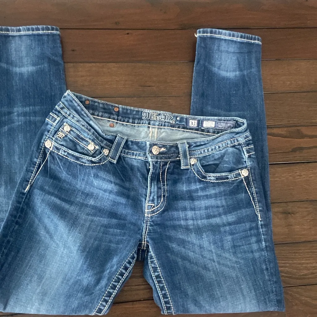 Miss Me signature Blue Skinny Jeans with Classic Style Size 31 - Image 7