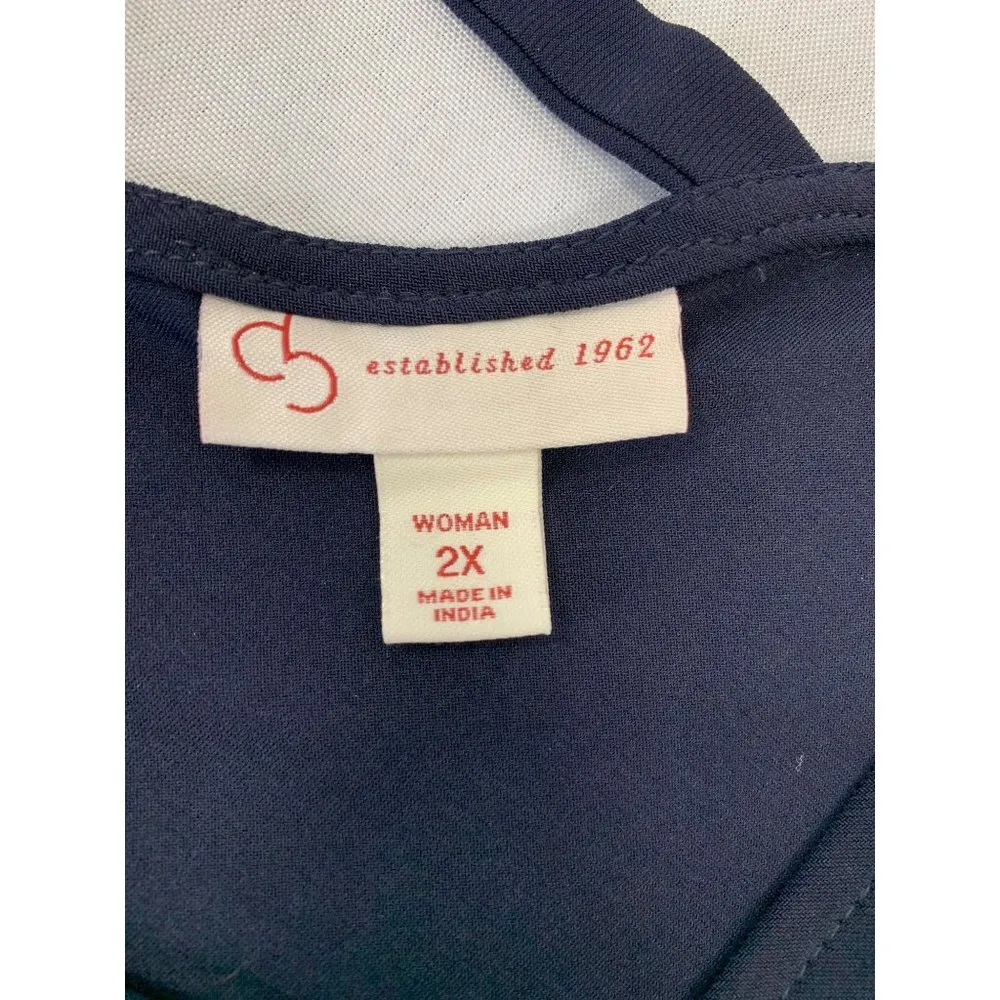 Dressbarn Women's Dark Navy Blue Dress - Image 4