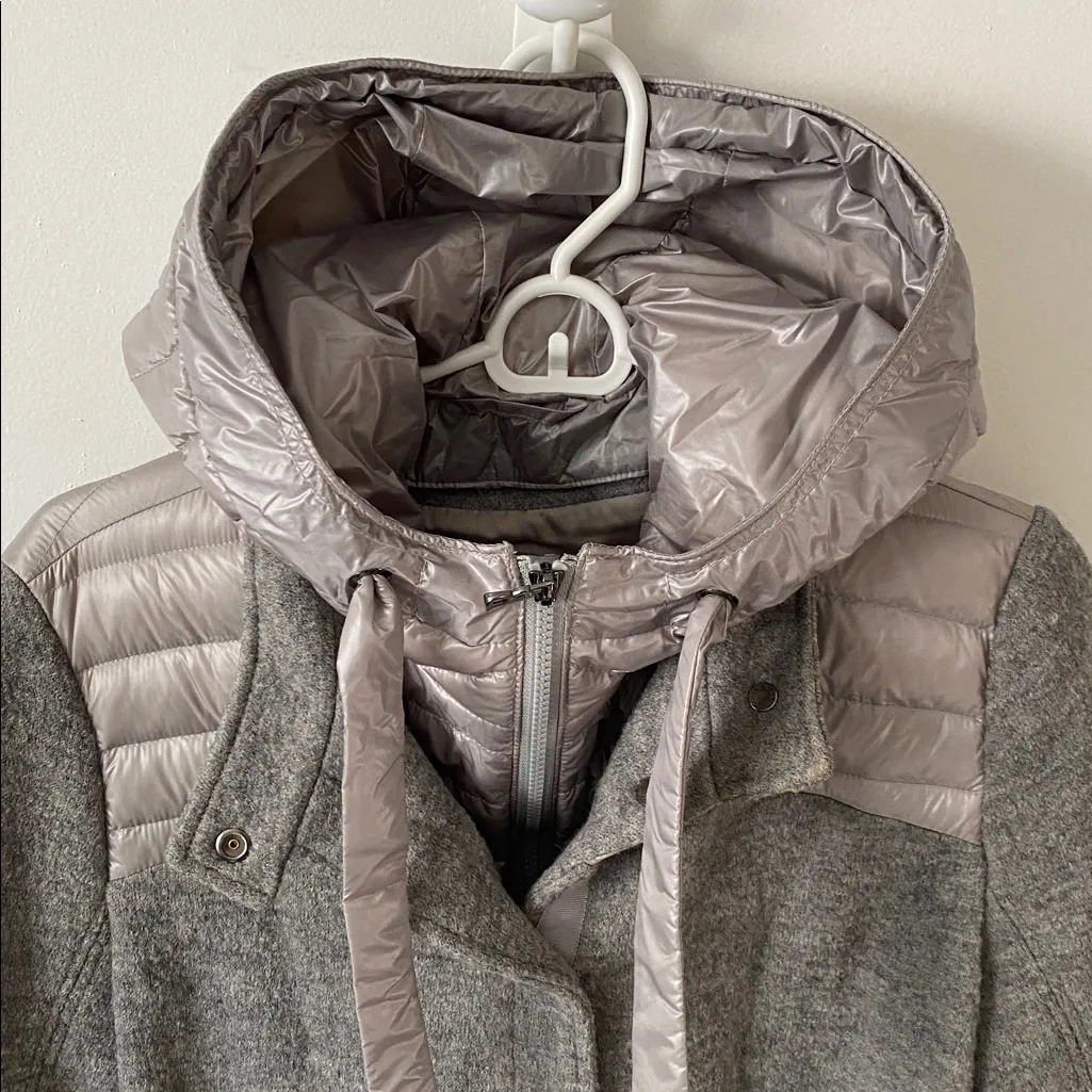 Wool Bogner Gray Hooded Coat Size 6 - Image 4