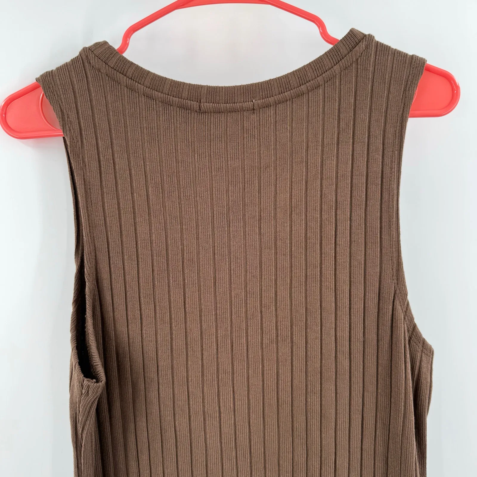 Z Supply Dress Women’s Size Large Raewyn Ribbed Chocolate Brown Midi Bodycon NWT - Image 11