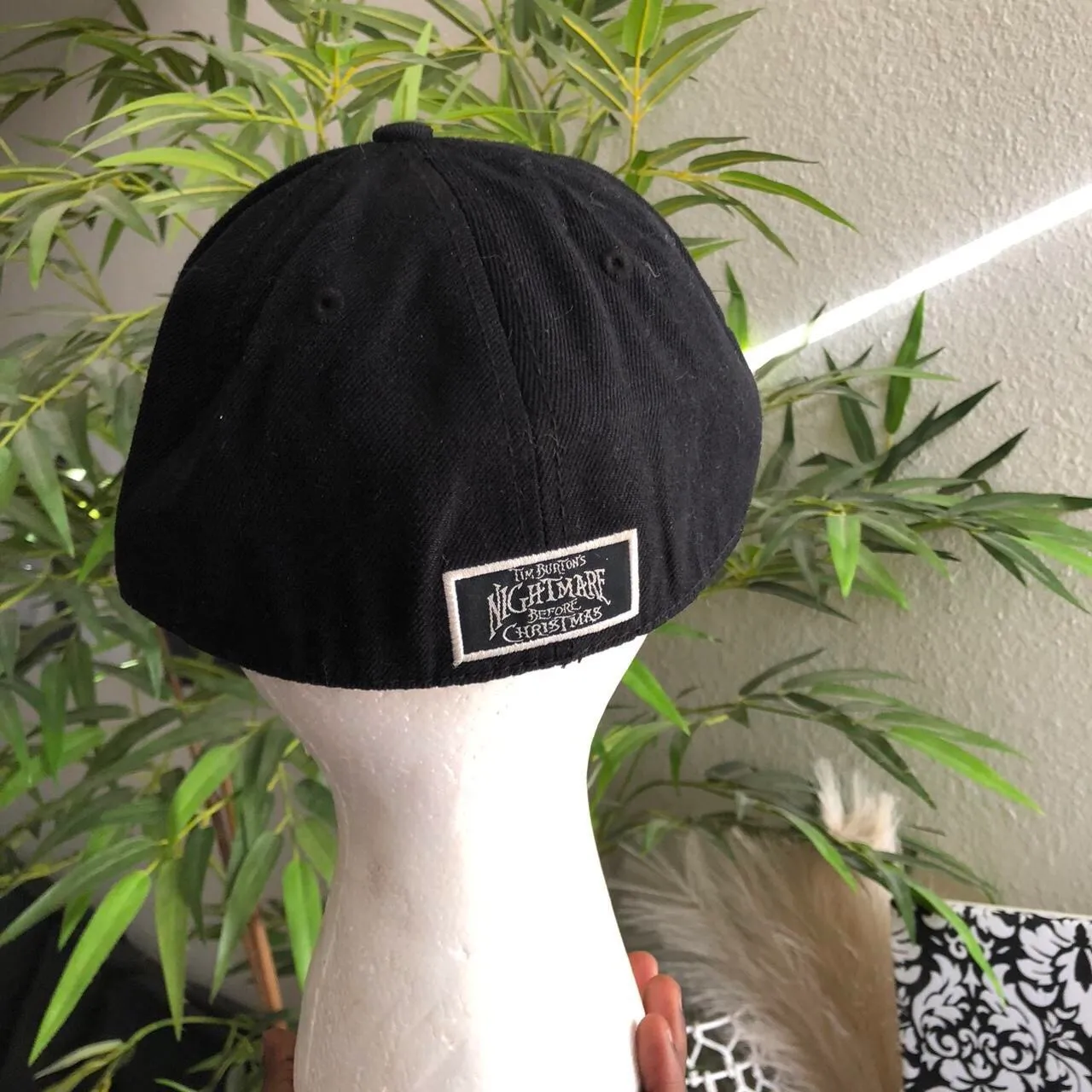 Tim Burton’s the nightmare before Christmas goth black white spiderweb hat cap (Size M/L) - Image 4