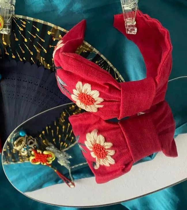 Red Floral Headband - Image 2