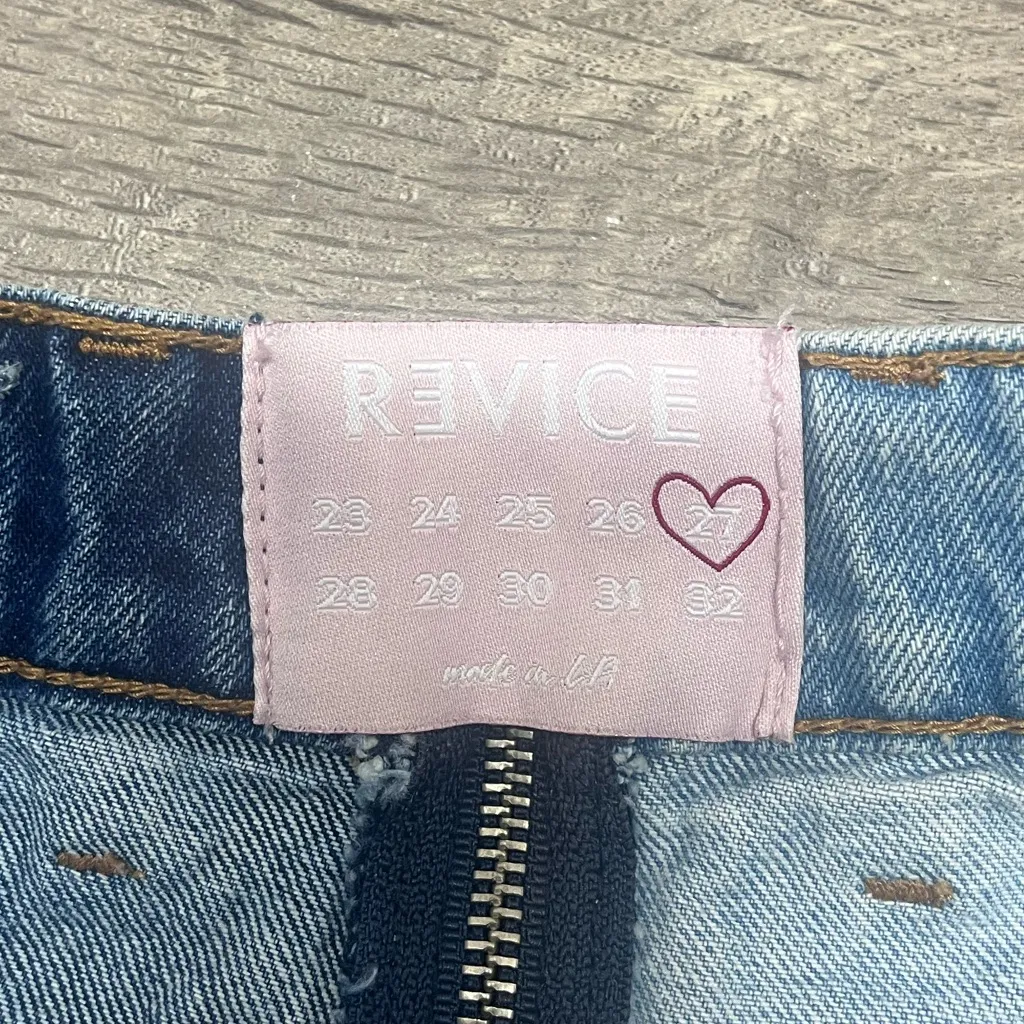 REVICE Womens Yin Yang Two Tone Denim Zippered Shorts Size 27 Pockets Nasty‎ Gal - Image 3