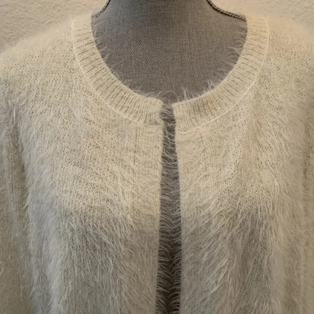 Saks Fifth Avenue Off White Ivory Open Cardigan Sweater Medium M New NWT SOFT - Image 2