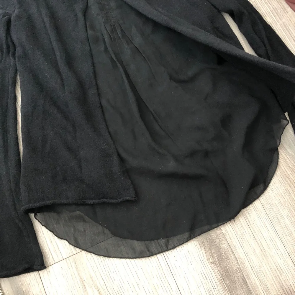 Glam Vintage Neiman Marcus Sweater Top Long Sleeve Tee Layered Open Back Small - Image 7