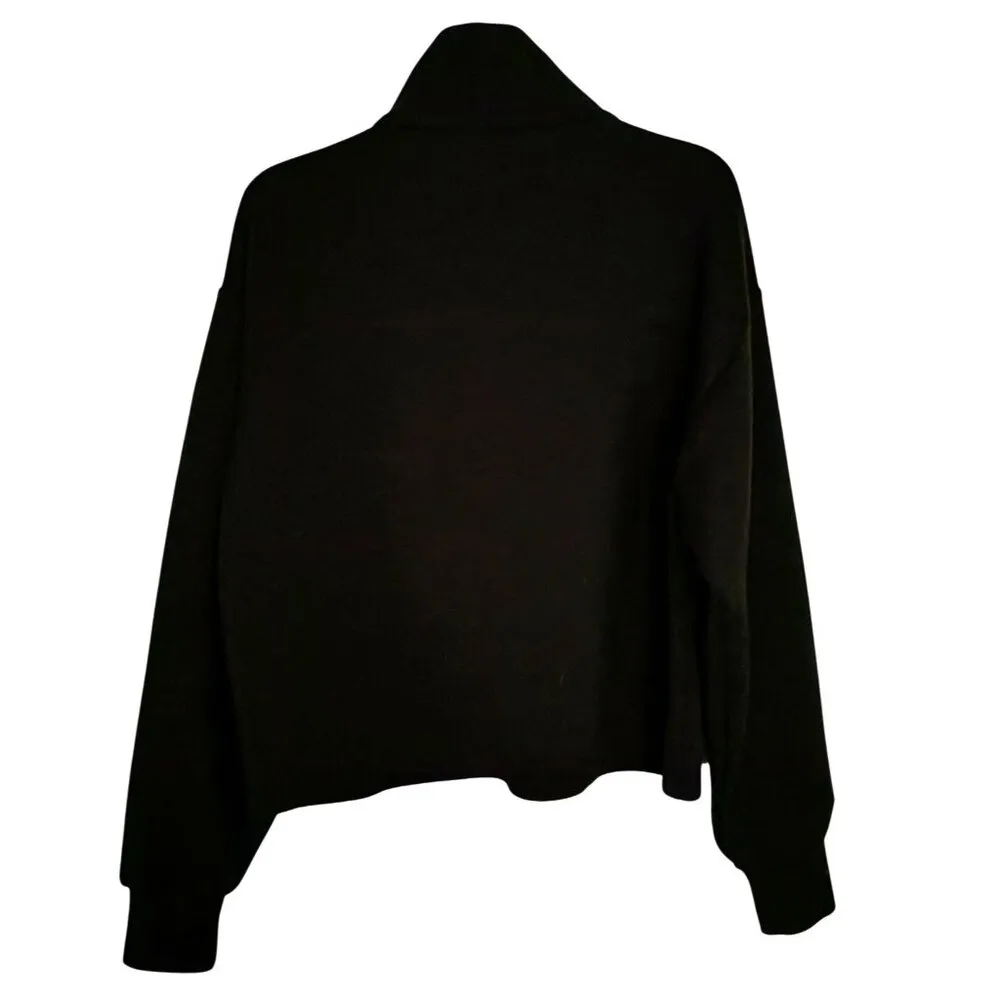 NWOT Aritizia Babaton Black 1/4 Zip Fleece Cropped Sweatshirt Top Size 2XS XXS - Image 9