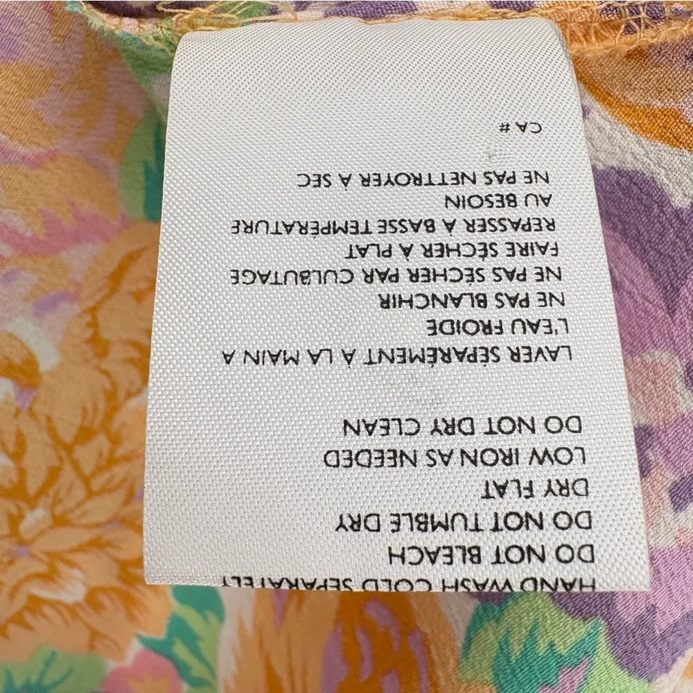 NWT Faithfull the Brand Daphne Ade Floral Print Mini Dress | Sz 6 | Orange Multi - Image 11