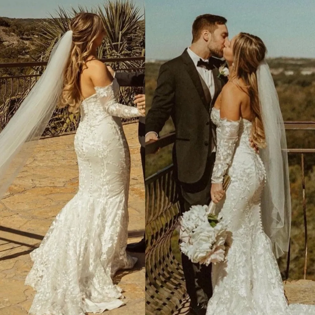 HOUSE OF CB size  M D-DD  'Isabelle' White Lace Long‎ Sleeve Bridal Gown NWOT - Image 4