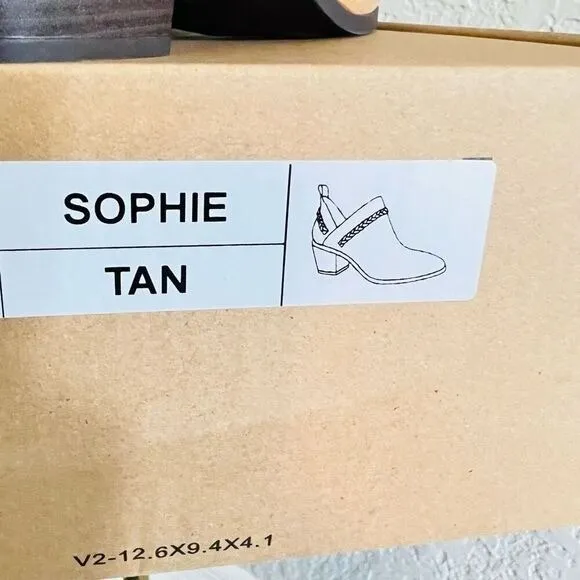 JOURNEE COLLECTION Sophie Braided Strap Bootie, Block Heel, Tan, Size 7, NWT - Image 13