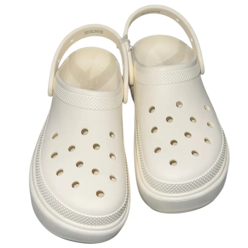 NEW Crocs Stomp Clog Chalk White Unisex Casual Slip On Sandal 209347-0WV SZ-11 - Image 9