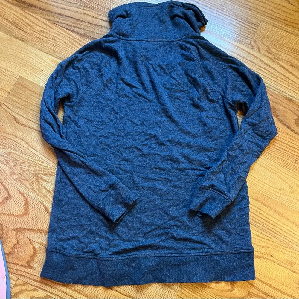 Lou & Grey Signaturesoft Cozy Turtleneck Blue Slouchy Sweatshirt Loungewear XS - Image 4