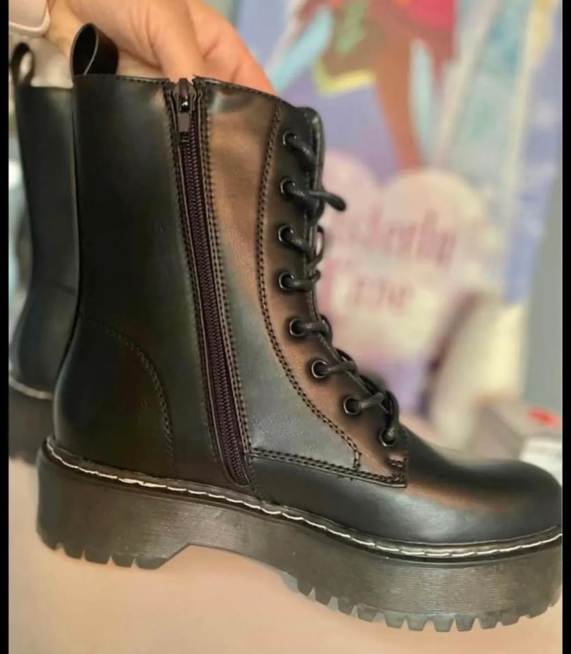 Unionbay Kiwi Leather Platform Combat Boots - Image 7