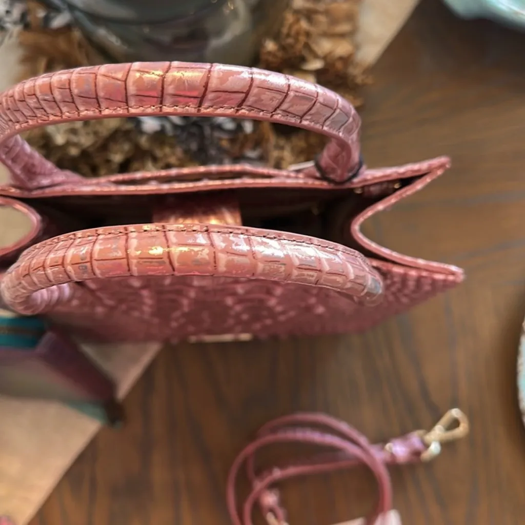 Brahmin Pink Crocodile Embossed Women's Bag - Image 6