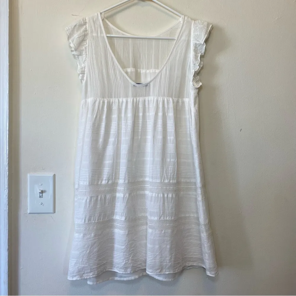 Rebecca Minkoff | Rose Flutter Sleeve Babydoll Lace Mini Dress White Sz Small - Image 10