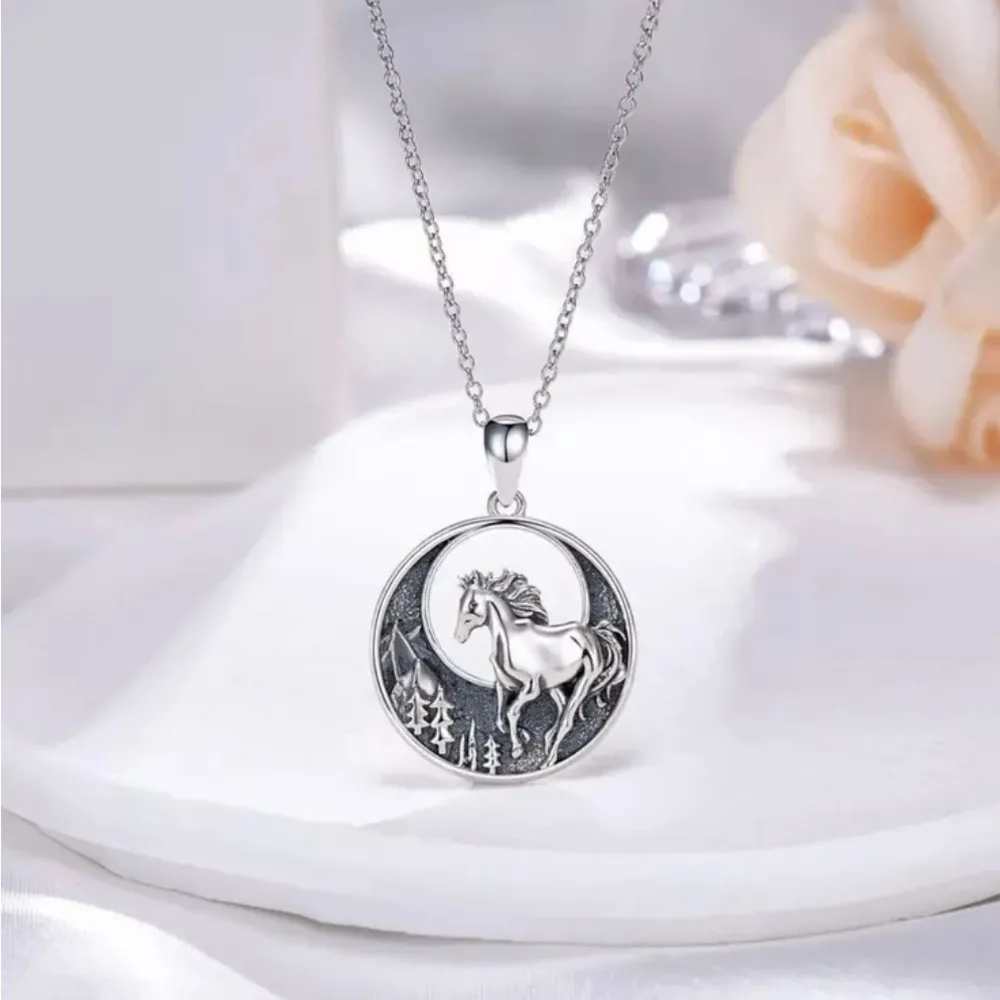 Horse Necklace & Earrings Set NWT Silver - Image 8