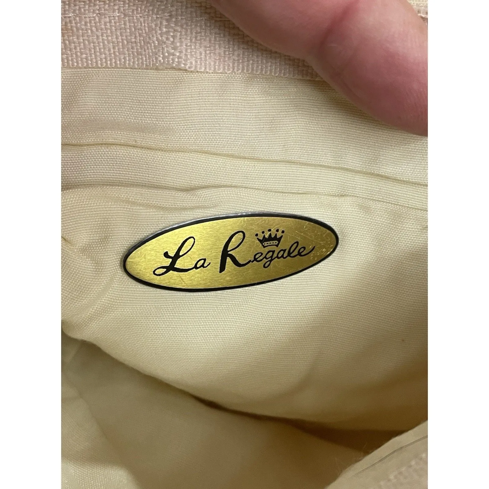 Vintage LA REGALE LTD Cream Ivory Fancy Sequin Beaded Handmade Evening Bag Macau - Image 6