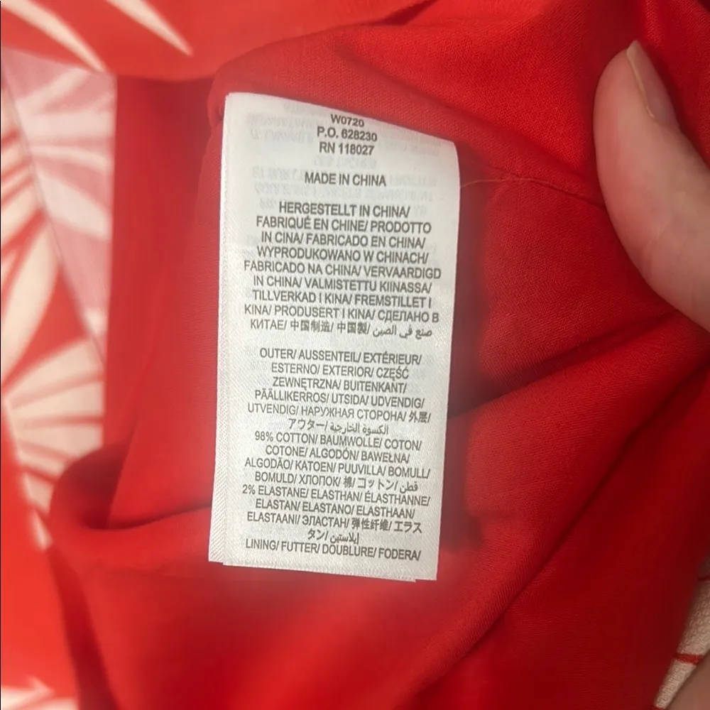 Boden Red Hawaiian Cotton Tropical Print Yolanda Sun Dress Size 8 - Image 5