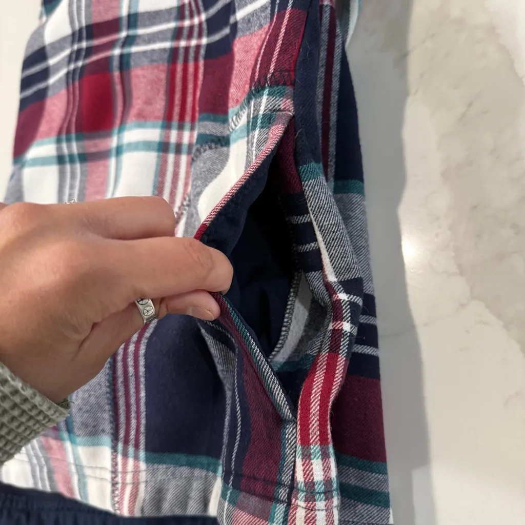 Orvis Fleece Lined Plaid Flannel Pinnacle Shirt Jacket Shacket Women’s XXL Blue - Image 8