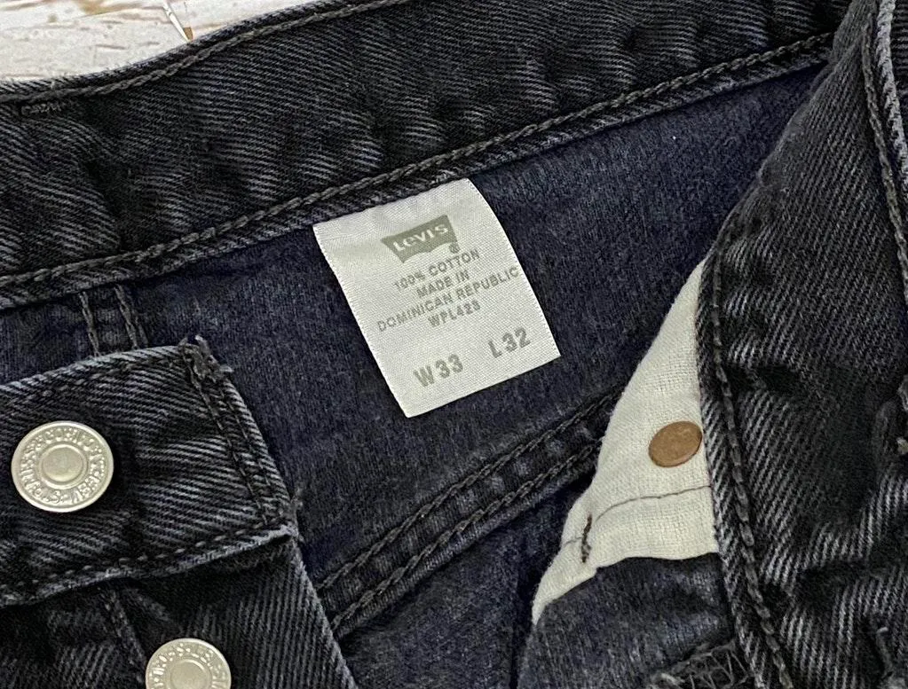 Levi’s 501 Black Denim Cutoff Shorts Waist 32 - Image 10