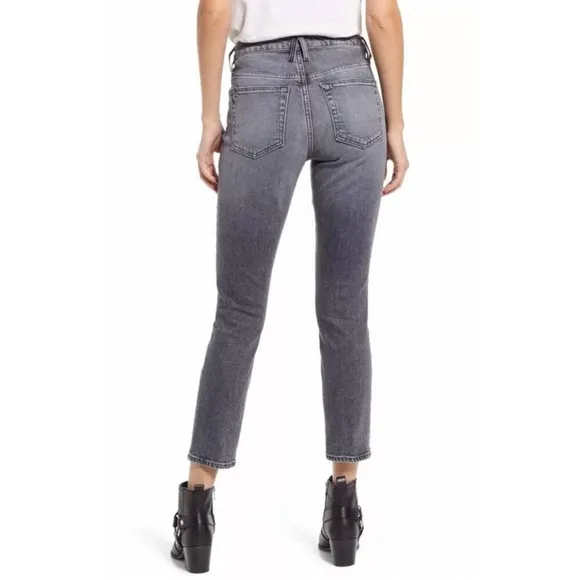 SLVRLAKE‎ Lou Lou Slim Straight Jean In River Moon
Grey Wash Size 27 Gray - Image 4
