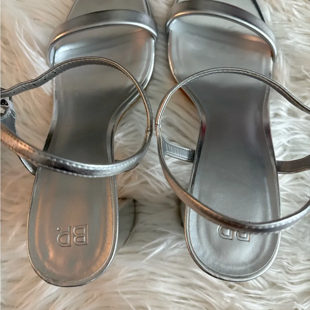 BP Silver Sandals with Minimalist Design - Image 5