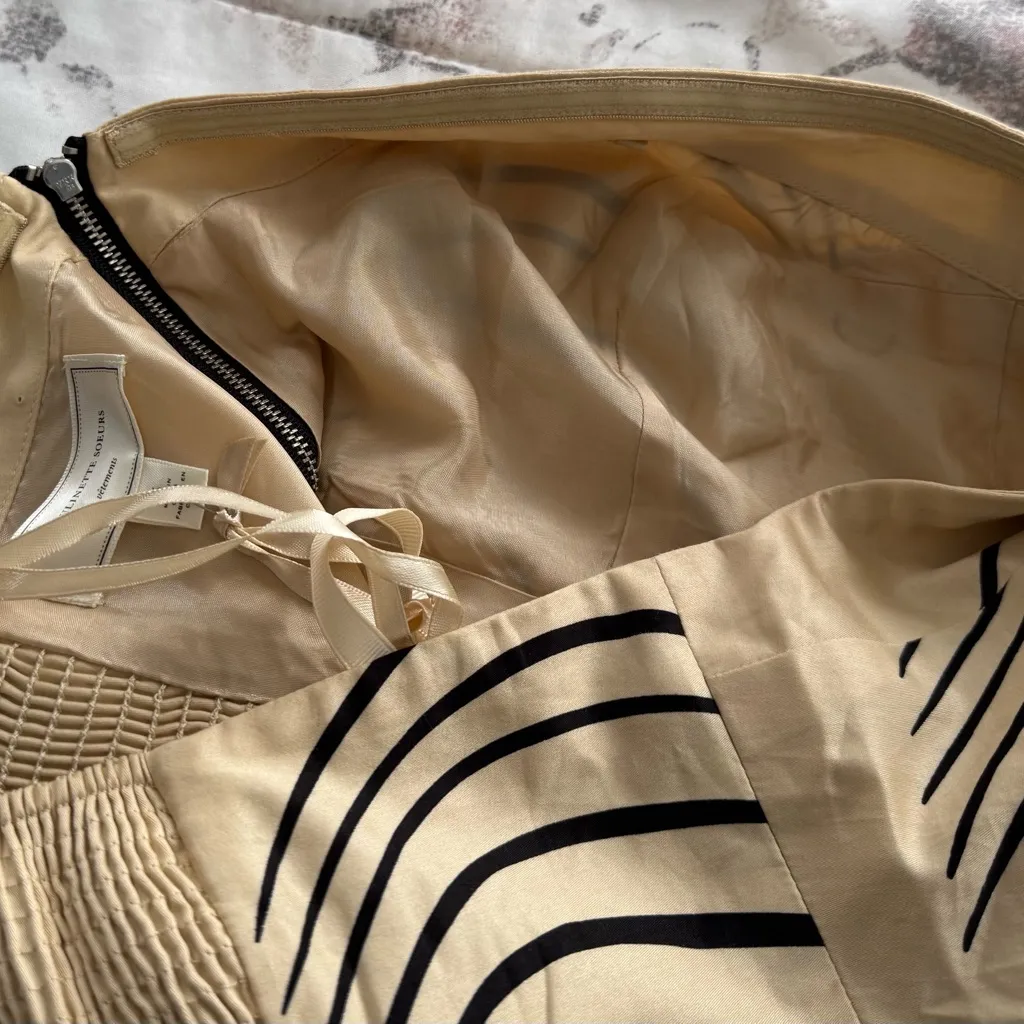 NWOT Anthropologie Moulinette Soeurs Strapless Black and Cream Dress, size 6 - Image 12