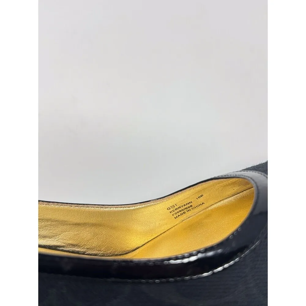 Coach Sandals Blue Leather Kerryann Signature Slip On Wedge Heel Pump US 10 B - Image 9