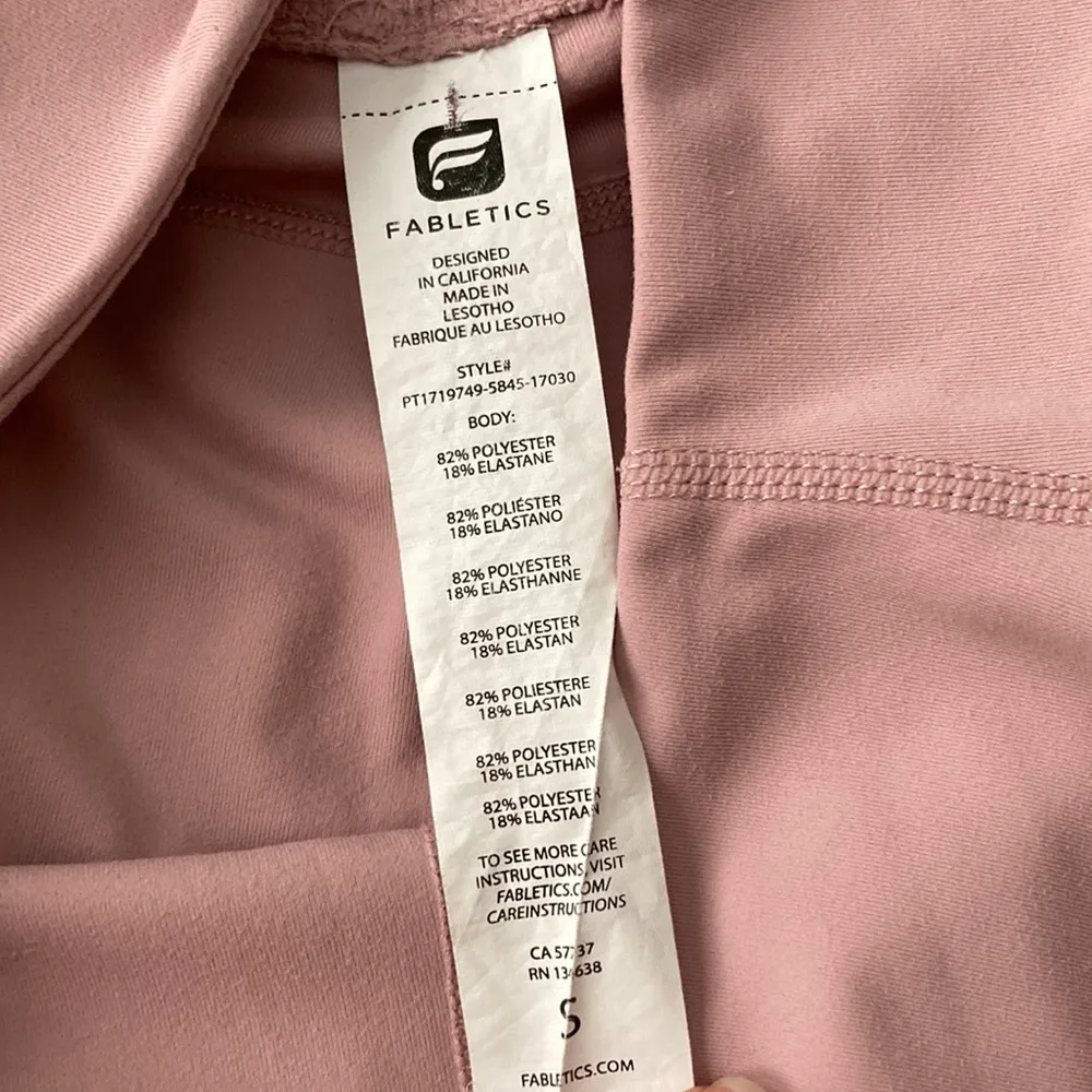 Fabletics Pale Pink Powerform Dhyana Leggings Small Soft 7/8 Length Like New - Image 3