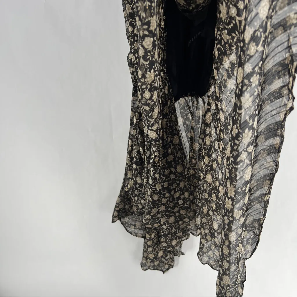 Astr Santorini Ditsy Floral One Shoulder Asymmetrical Handkerchief Midi Dress XS - Image 7