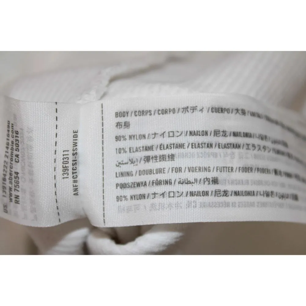 Womens Abercrombie & Fitch Soft A&F White Crew Neck Sleeveless Bodysuit Size L - Image 4