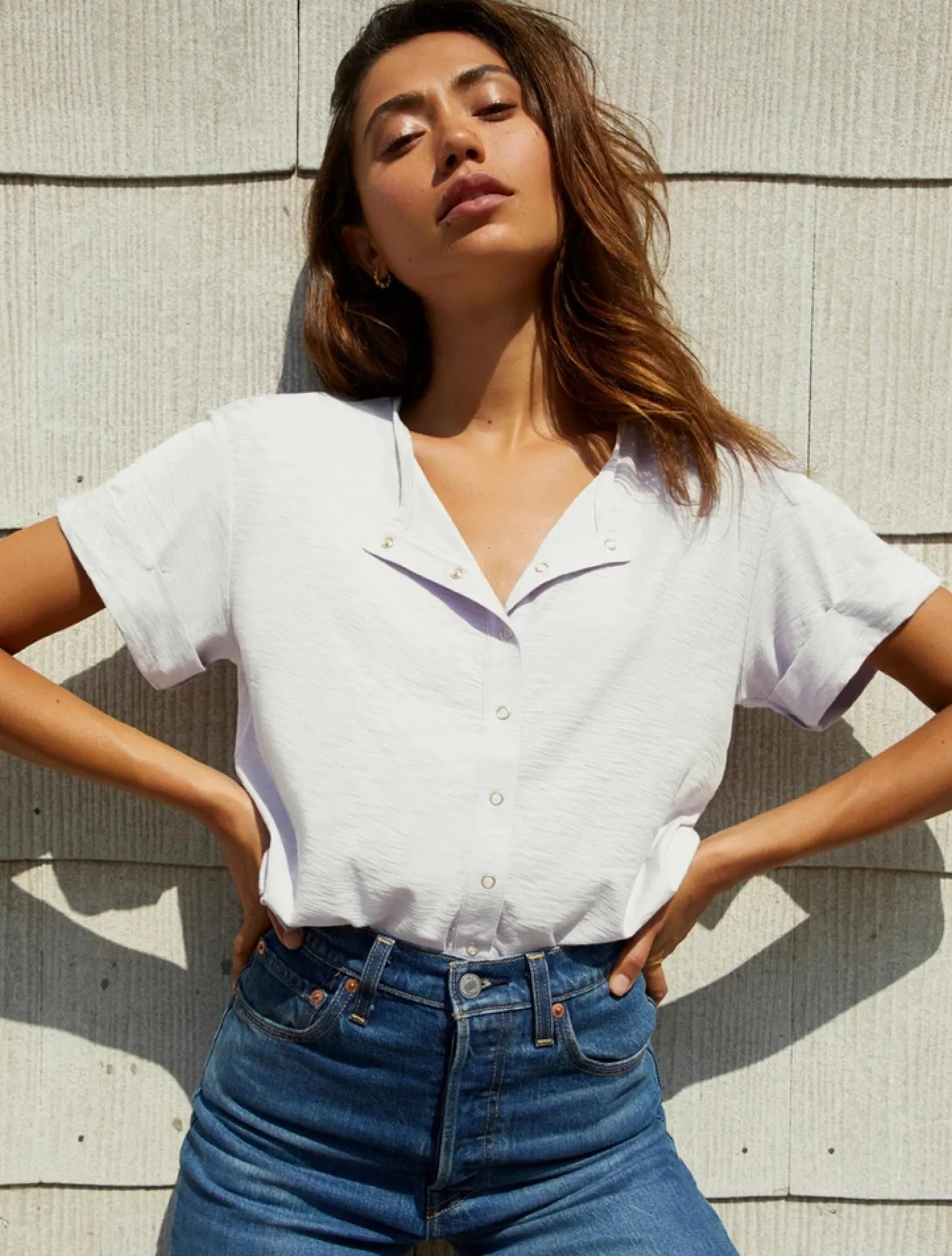 Nation LTD Rowen Cropped Henley Tee - Image 3