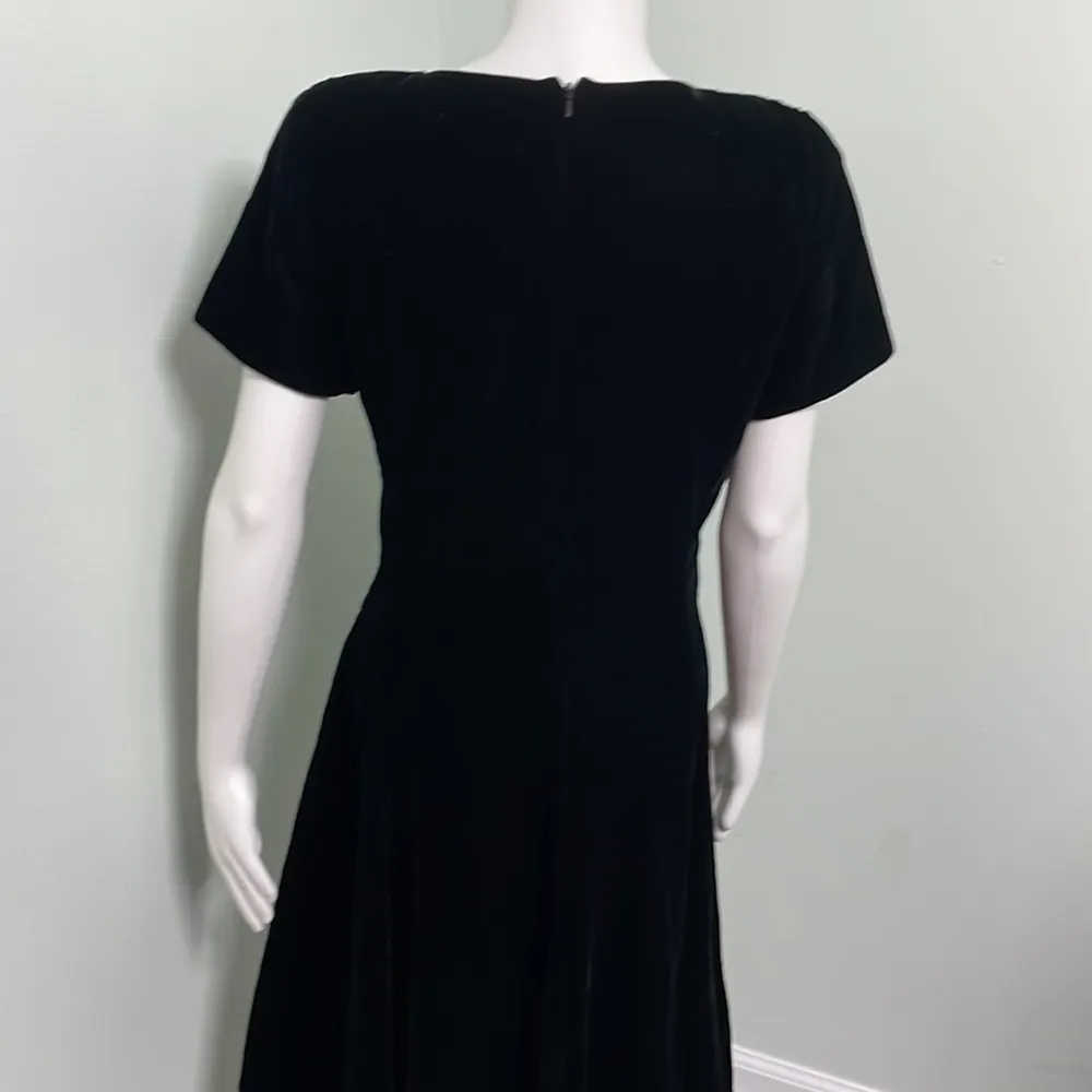Santa Fe By Jim Tremblay Vintage Black Velvet Dress Size 8 - Image 6