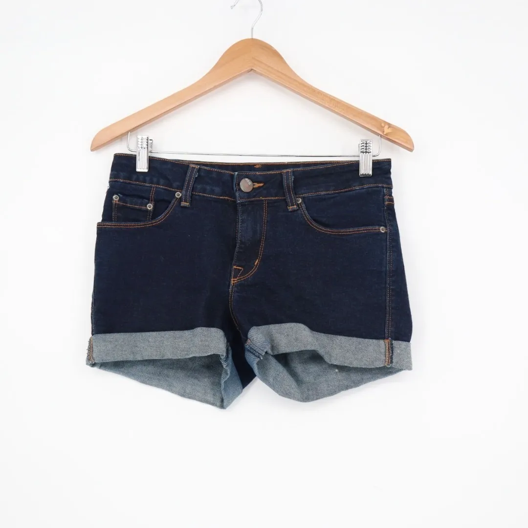 BDG Shortie Womens 27 Blue Denim Cotton Stretch Low Rise Roll Hem Outdoor Wear - Image 2