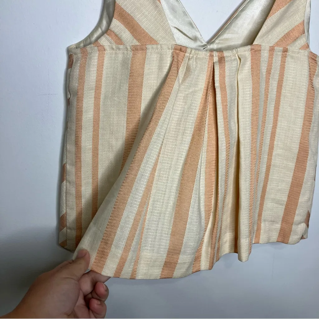 Anthropologie HD in Paris cream peach v-neck tank blouse women’s‎ size 2 dressy - Image 6