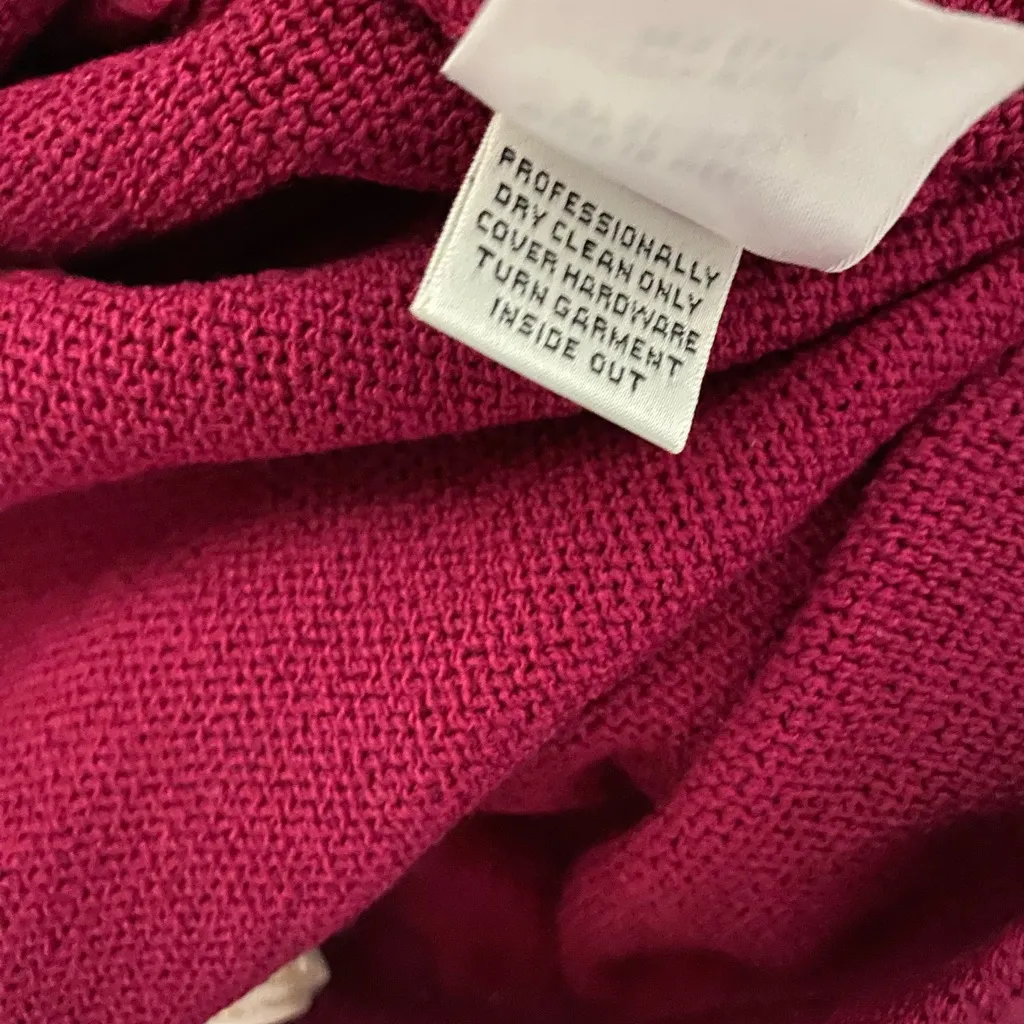 St. John Women's Burgundy Wide Leg Santana Knit Wool Pants Size 12 - Image 5