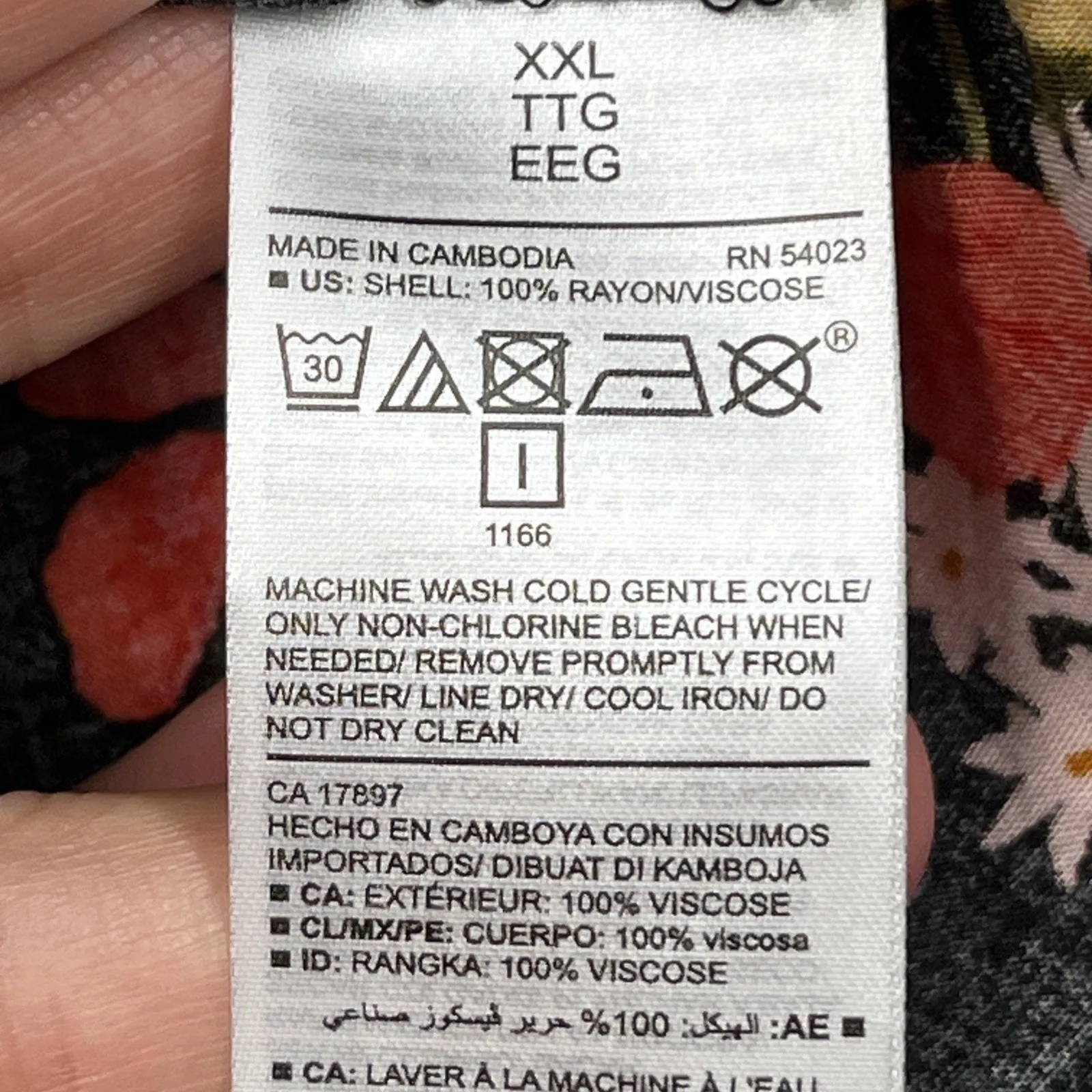 Old Navy The Tunic Shirt Black Multicolor Floral Popover Blouse Size XXL - Image 6