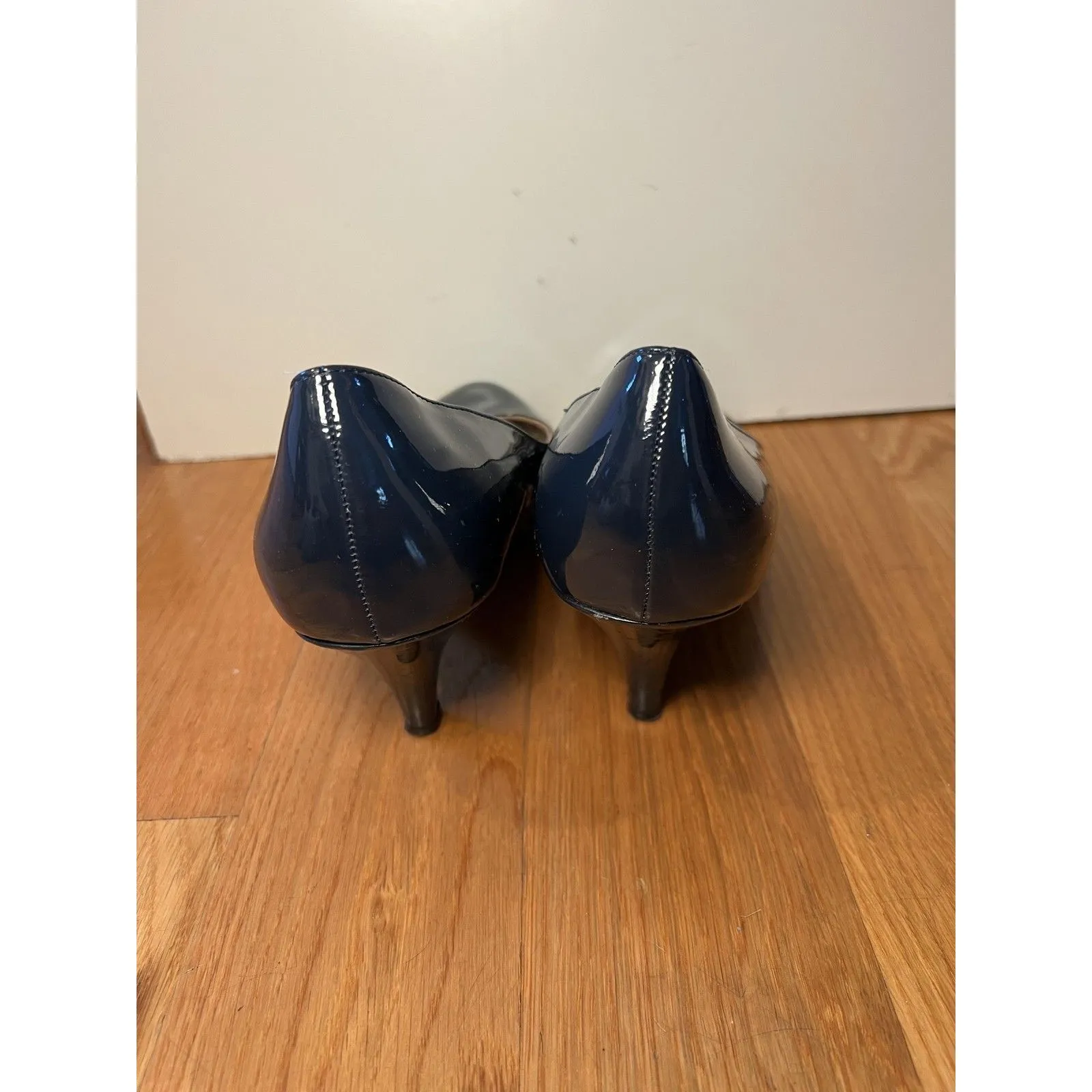 Alfani Shoes Womens Size 9 Navy Patent Denny Pumps Kitten Heel Comfort Dress - Image 4