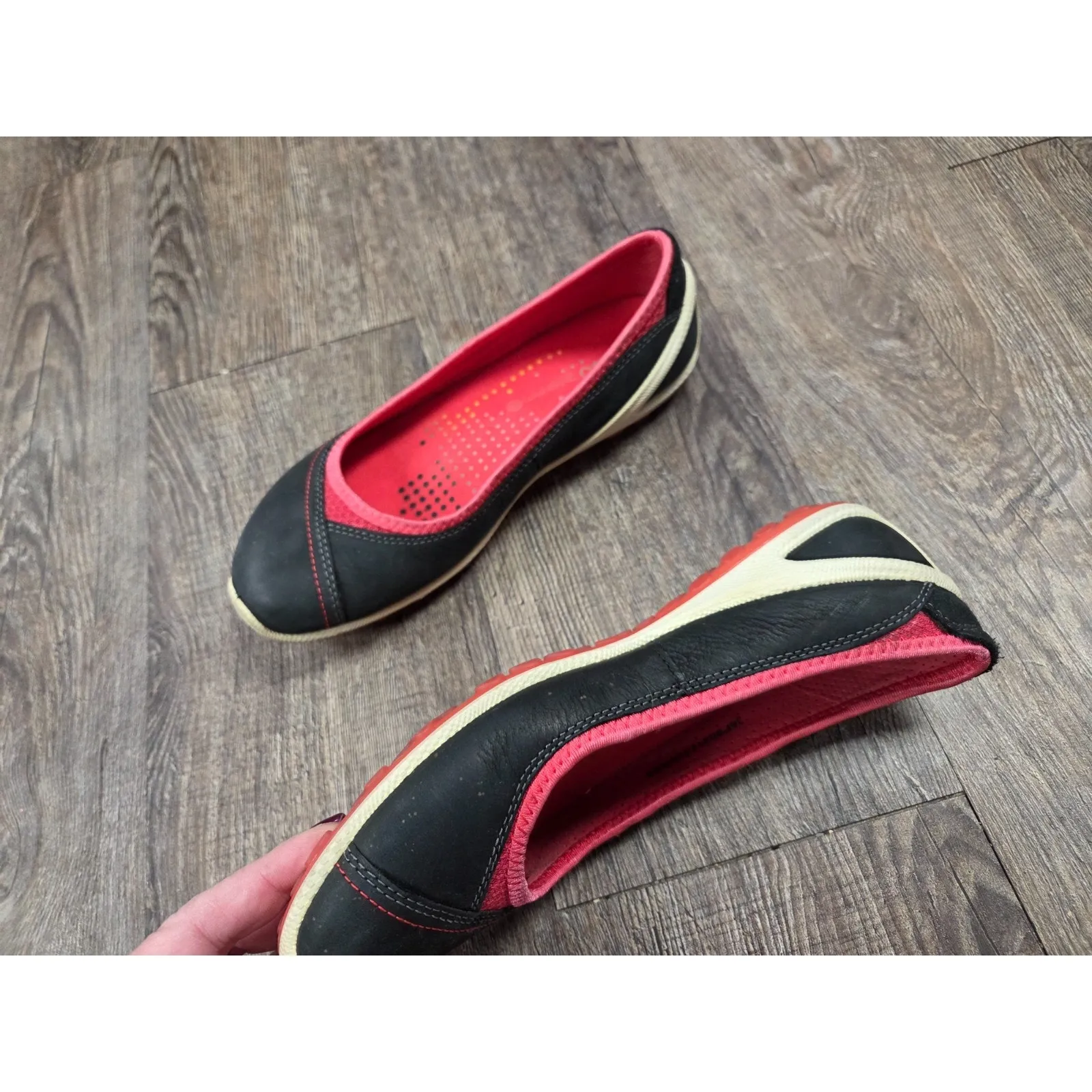 ECCO Sport Biom Lite 1.2 Flat Red Black Comfort Shoes Euro 36 - Image 4