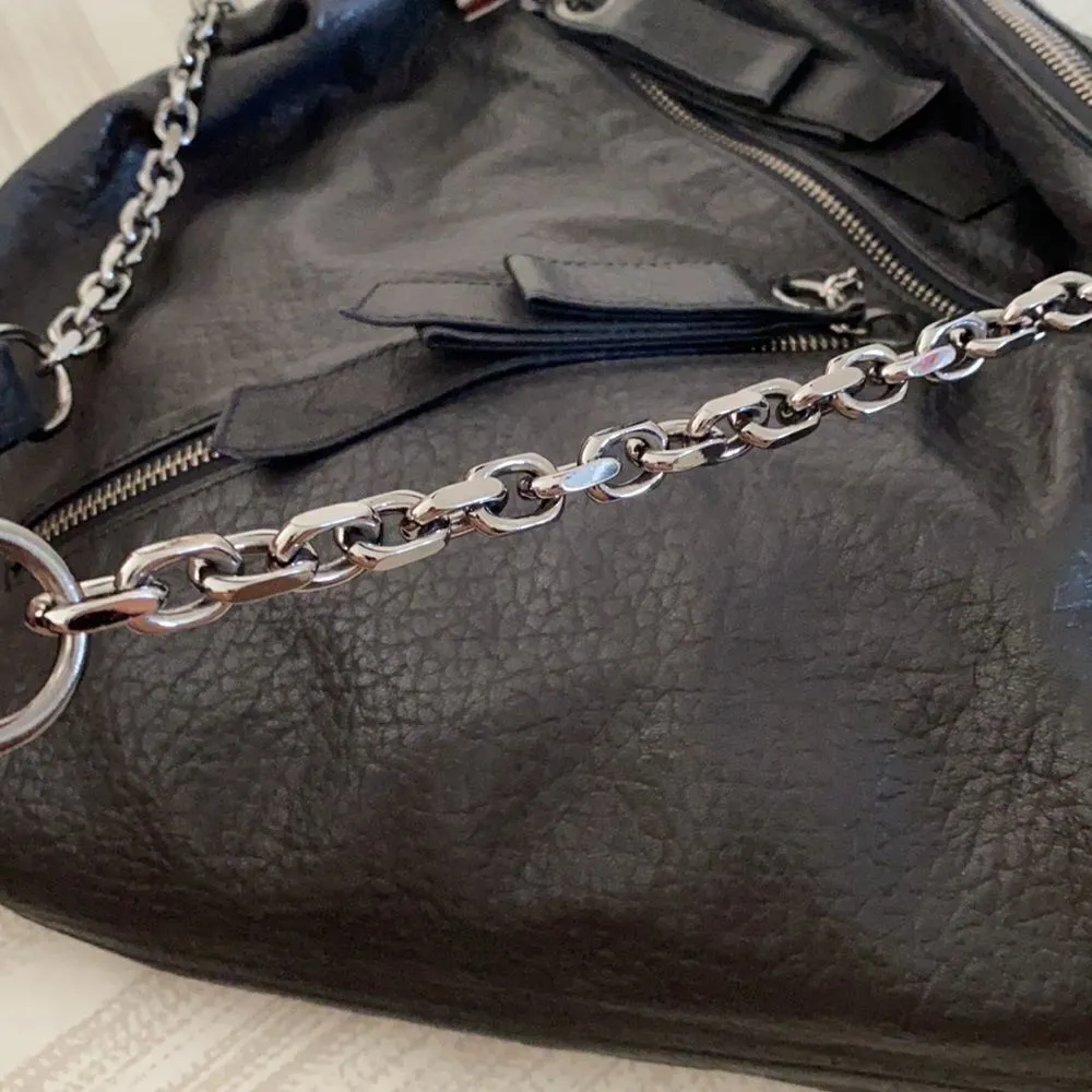 Christian Louboutin  Black Leather Trophe Shoulder Bag - Image 6