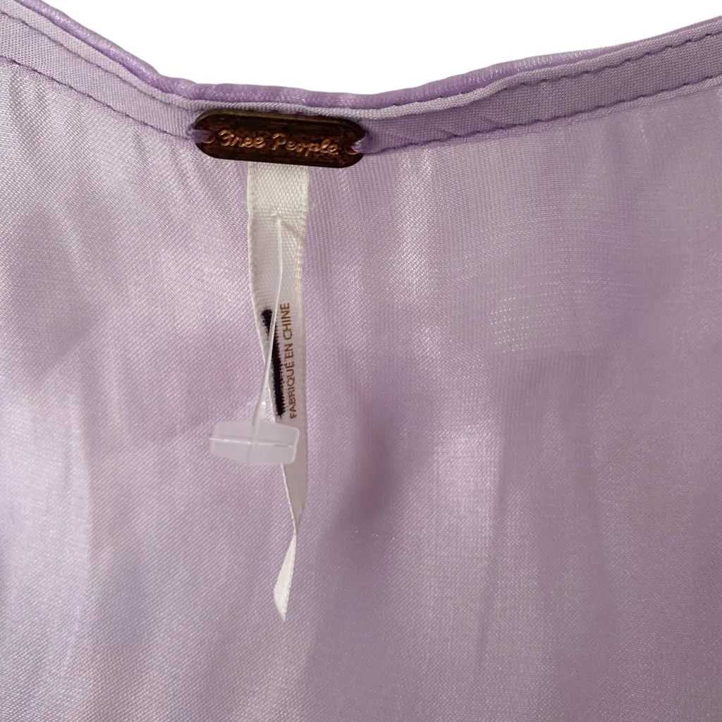 Free People Faye Sheer Rosette Blouse NWOTS Lavender Purple size small - Image 5