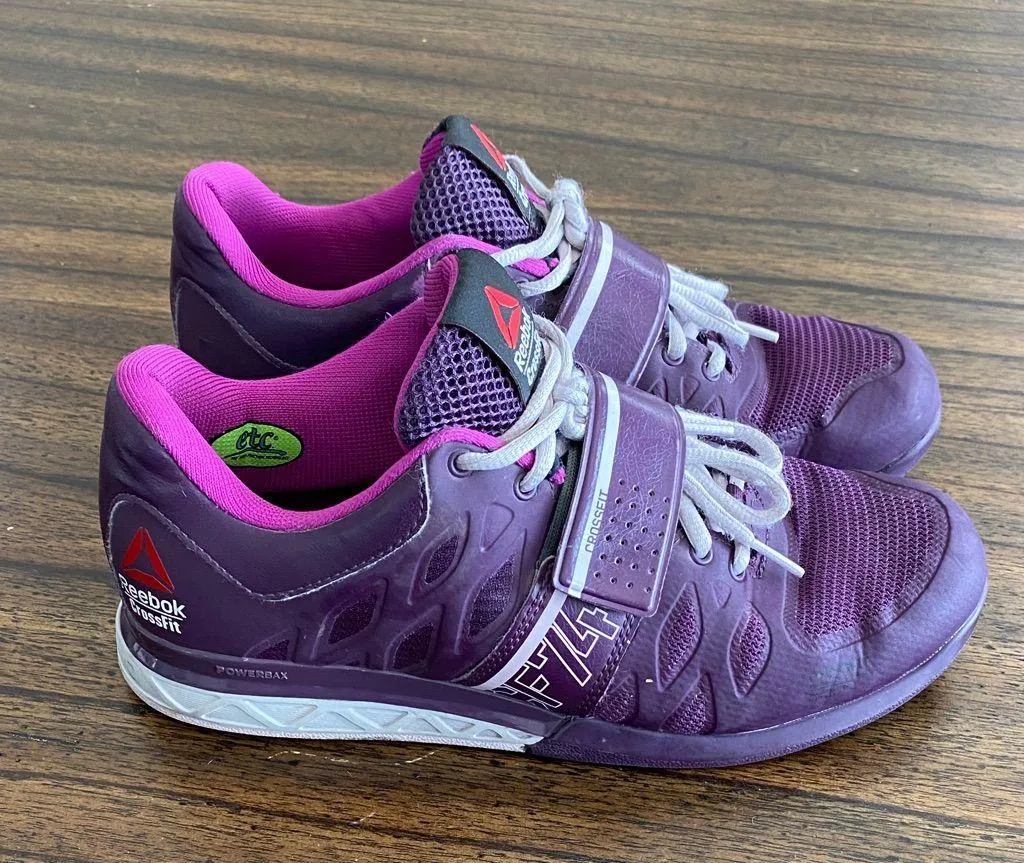 Reebok Womens R Crossfit Lifter 2 Training Shoes Purple White V65906 Lace Up 8.5 - Image 2